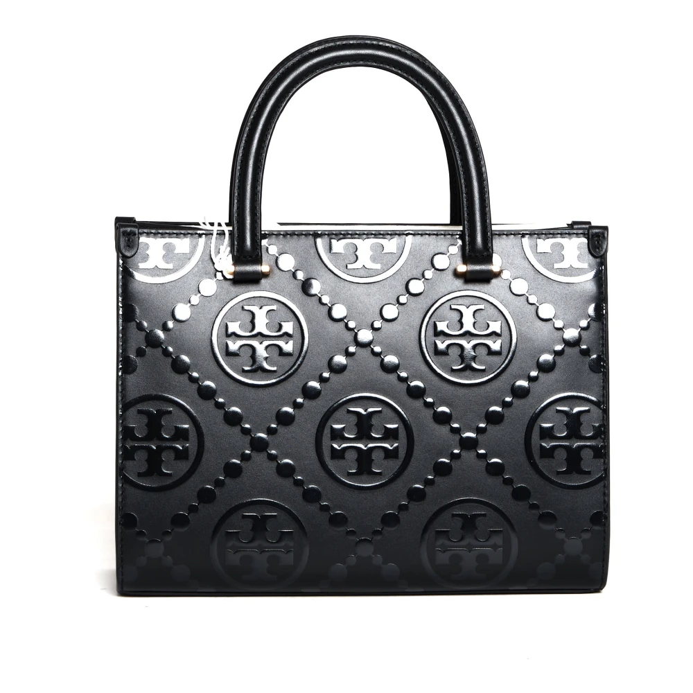 TORY BURCH Zwarte Leren Vierkante Tote Tas Black Dames