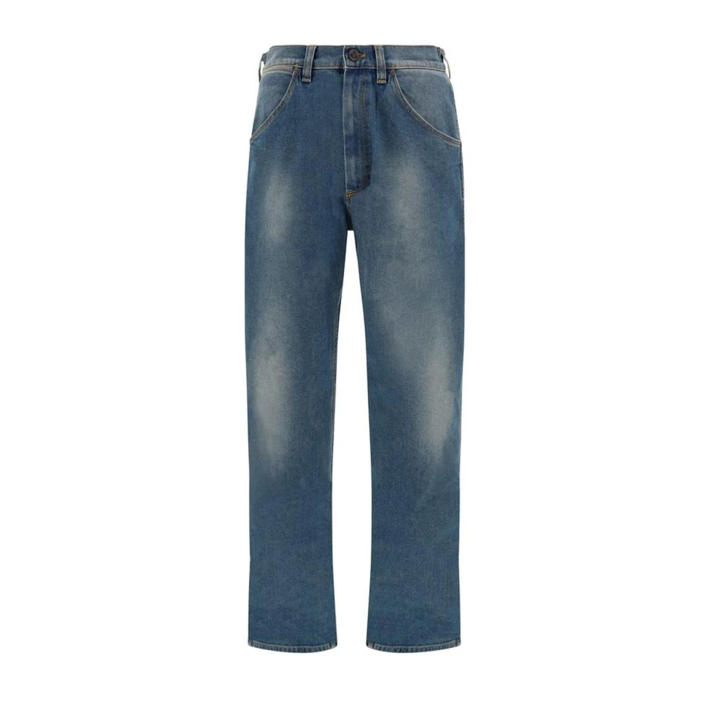 Vivienne Westwood Ruime katoenen jeans met tailleband lussen Blue Heren
