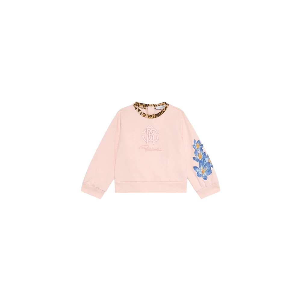Roberto Cavalli Girls Pink Kids Sweatshirts, 2 Y, Florentine Blossom Sweatshirt