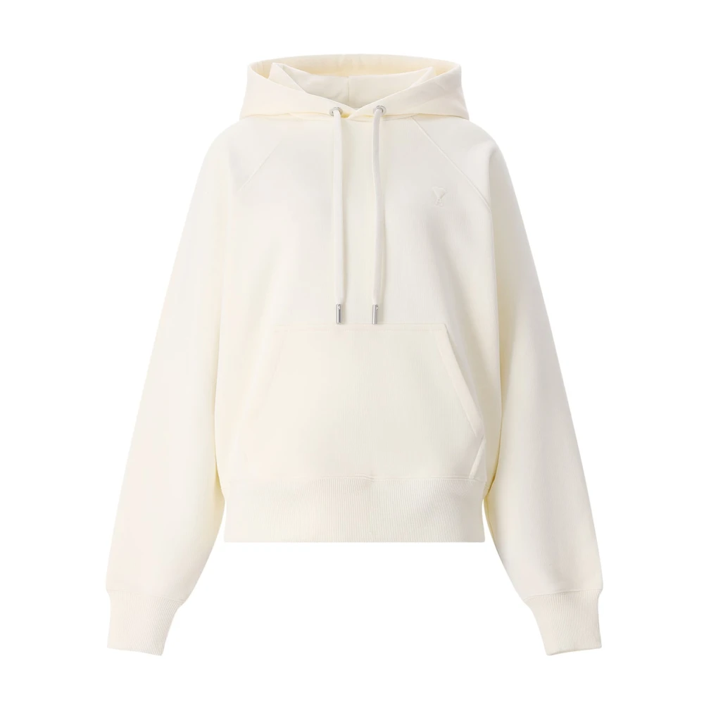 Ami Paris Vrouw Beige Hoodies & Sweatvesten Dames, S, Katoen, Hoodies