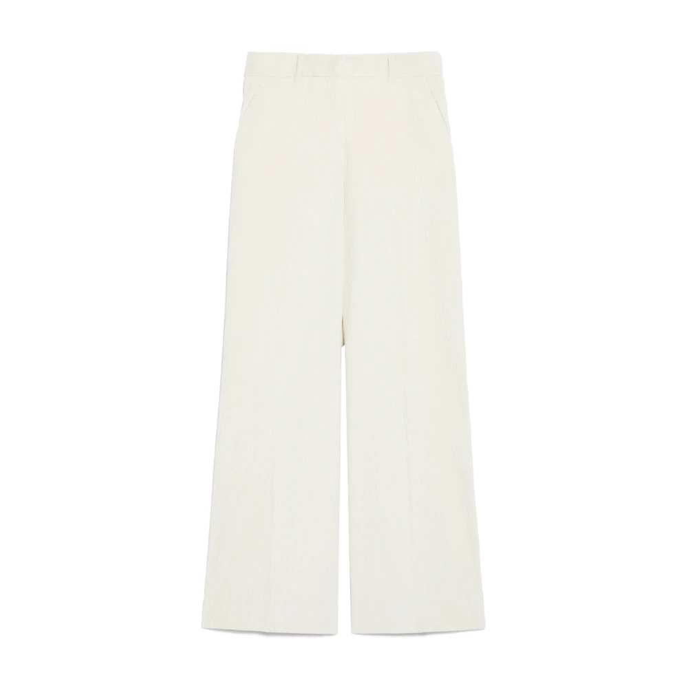 Max Mara Wijde fluwelen broek Beige Dames