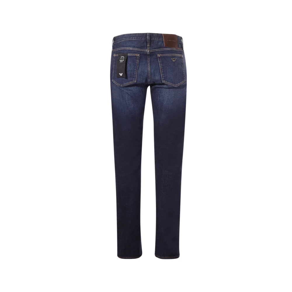 Emporio Armani Blauwe Slim Fit Jeans met Logo Blue Heren