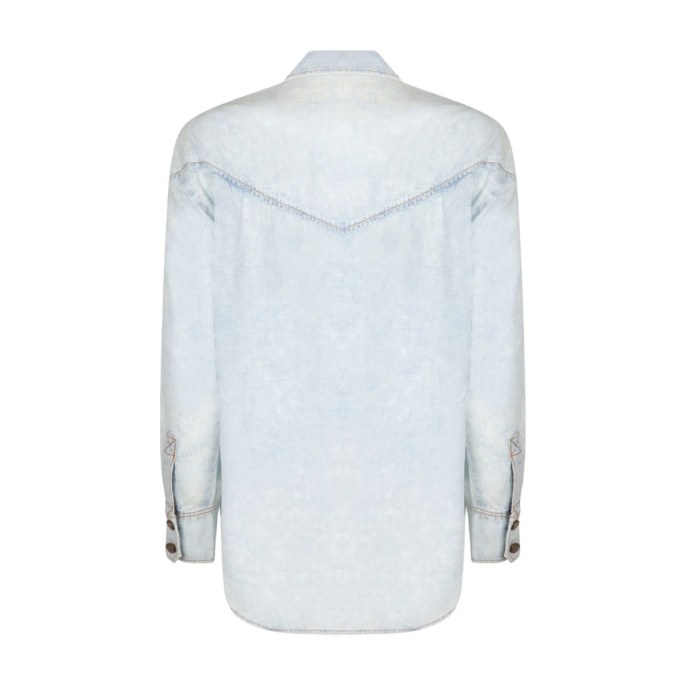 Zimmermann Blauwe Denim Knoopshirt Blue Dames
