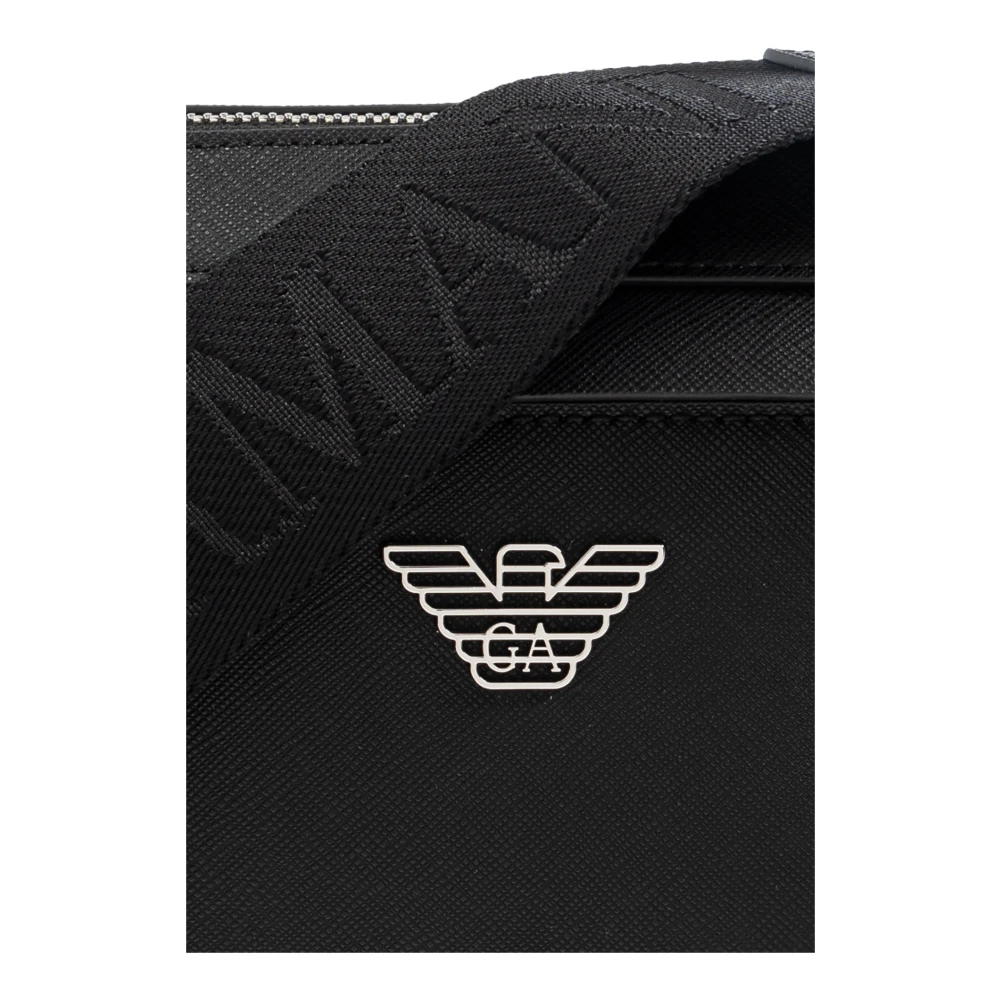 Emporio Armani Schoudertas met logo Black Heren