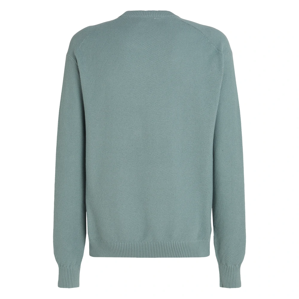 Calvin Klein Blauwe Trui Katoen Bouclé Blue Heren