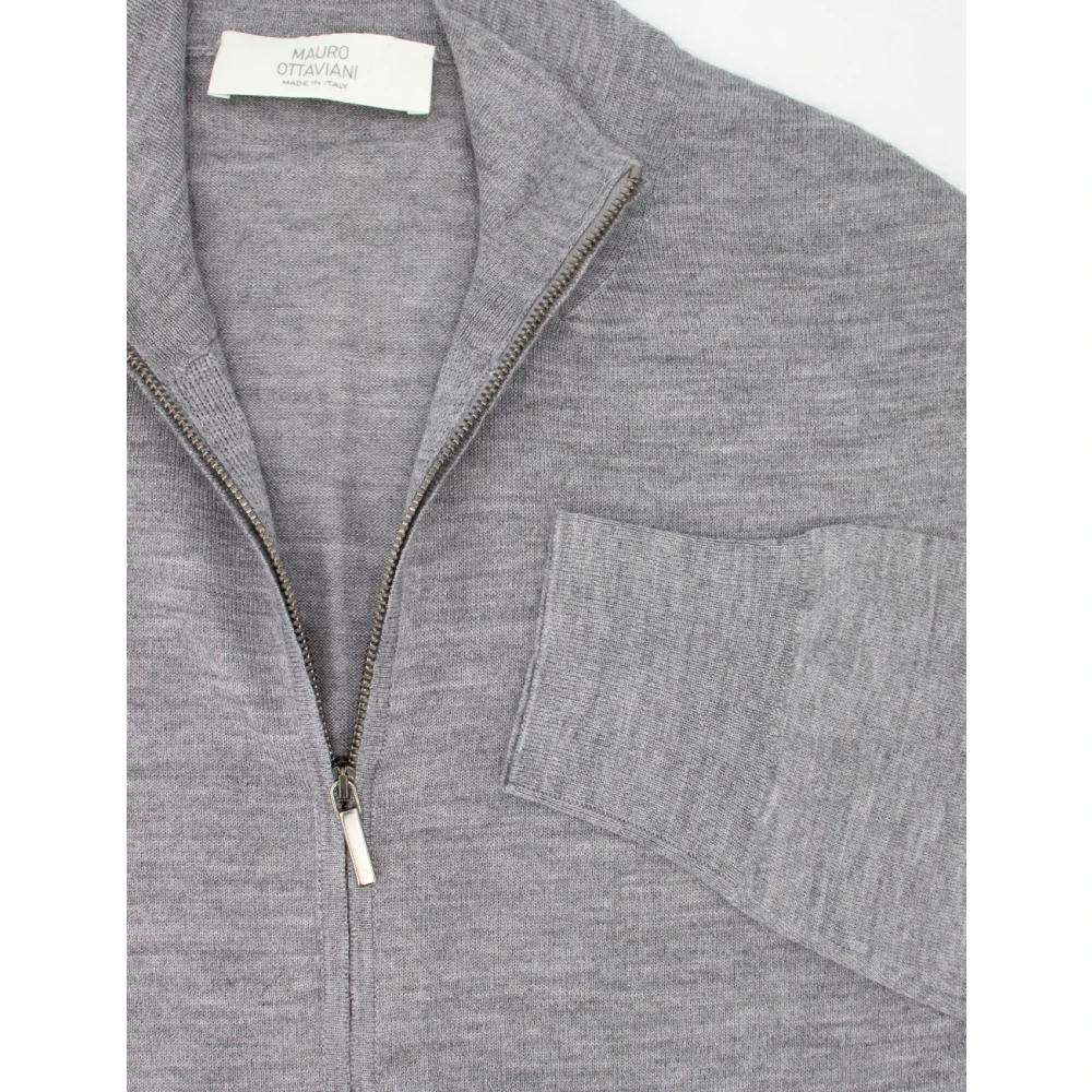 Mauro Ottaviani Zip Sweater Gray Heren