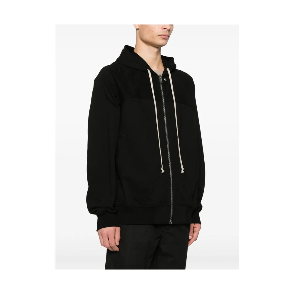 Rick Owens Zwarte sweatshirt met rits en zakken Black Heren