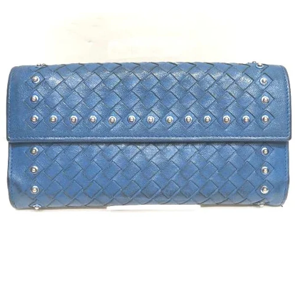 Bottega Veneta Vintage Pre-owned Leather wallets Blue Heren