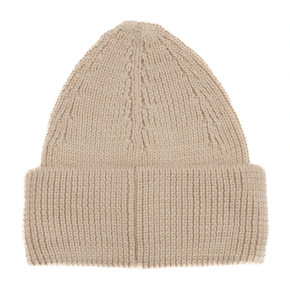 Roberto Collina Geribbelde Merinowol Hoofdtelefoon Ivoor Beige Unisex