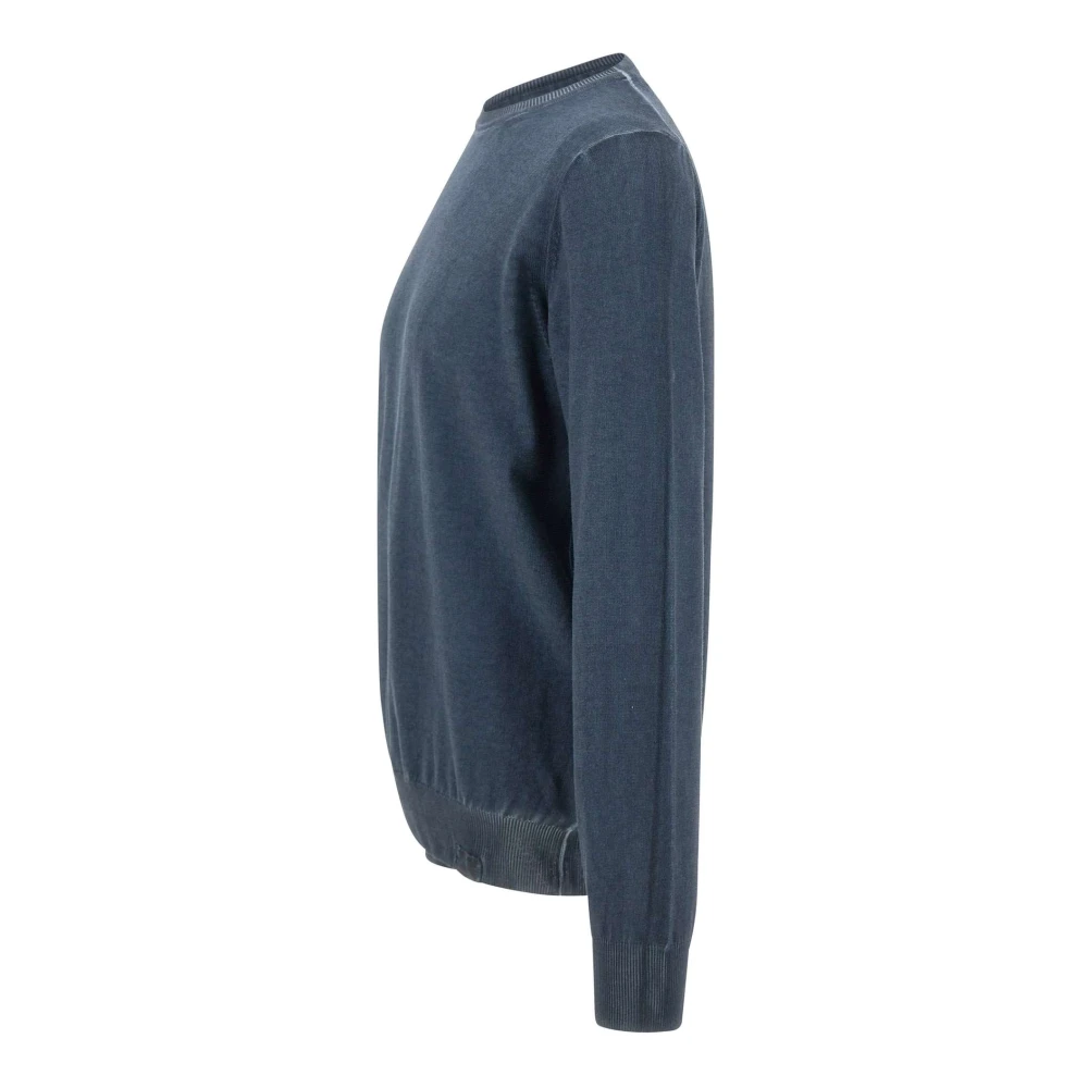BOB Katoenen Trui Blauwe Ronde Hals Blue Heren