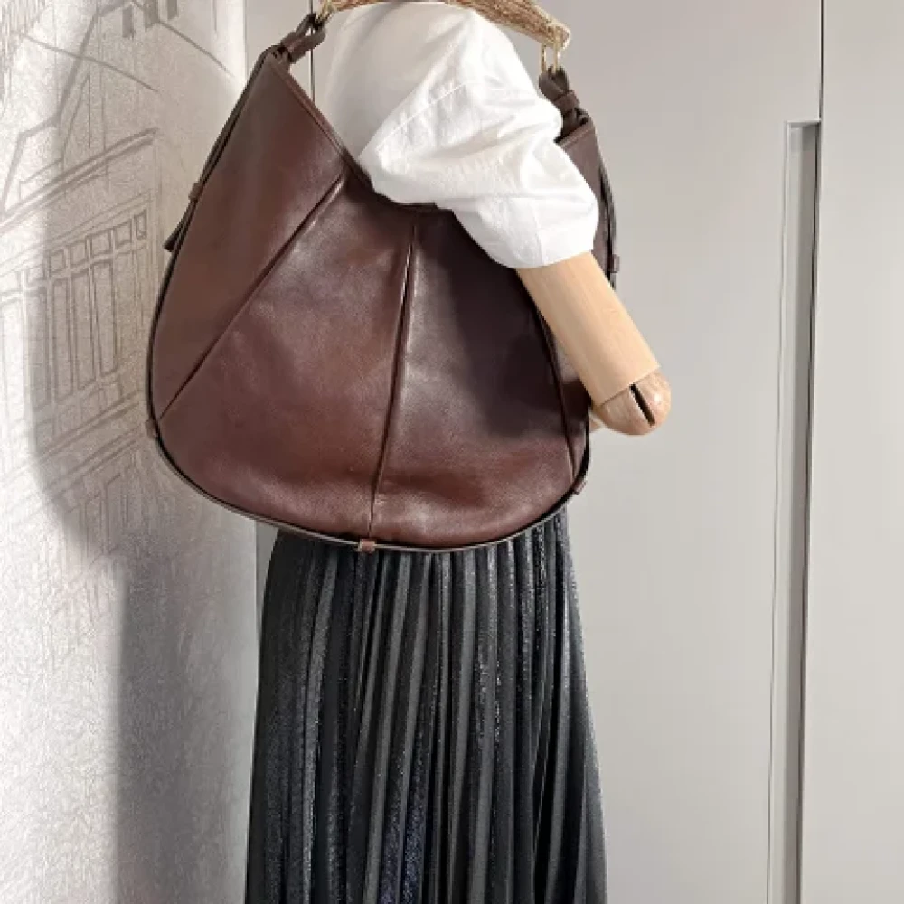 Yves Saint Laurent Vintage Pre-owned Leather handbags Brown Dames