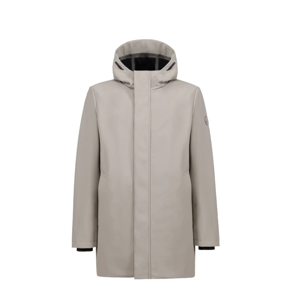 People of Shibuya Waterdichte parka met capuchon en reflecterende details Beige Heren