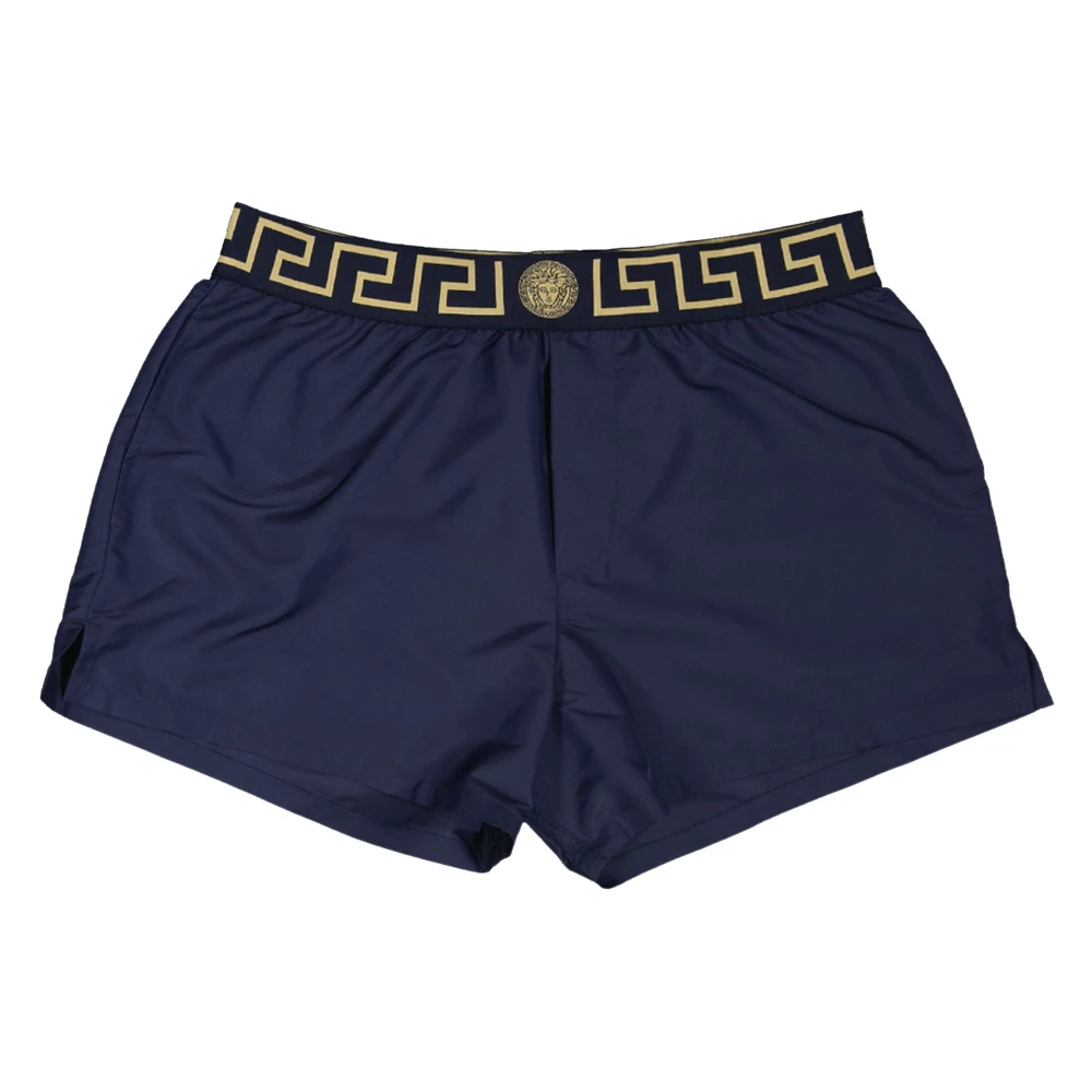 Versace Navy Blauwe Zwembroek Greca Patroon Blue Heren