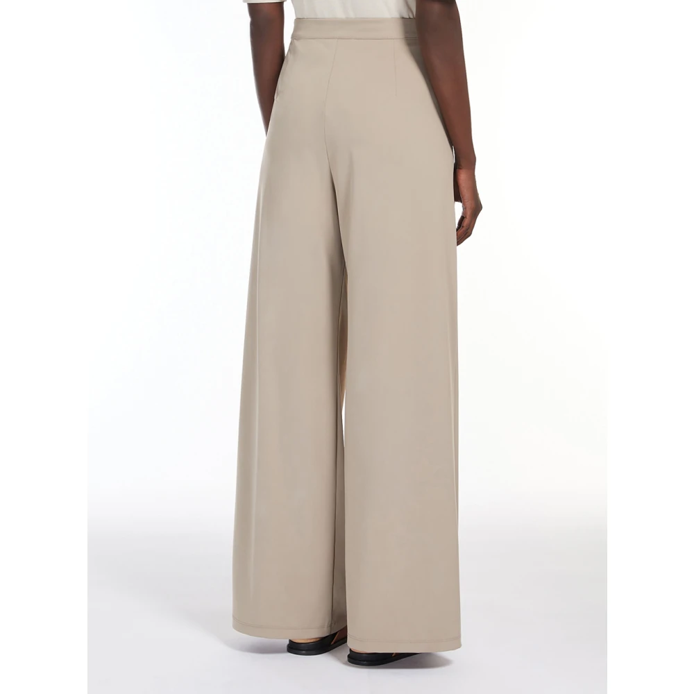 Max Mara Elegante Palazzo Broek Duif Grijs Beige Dames