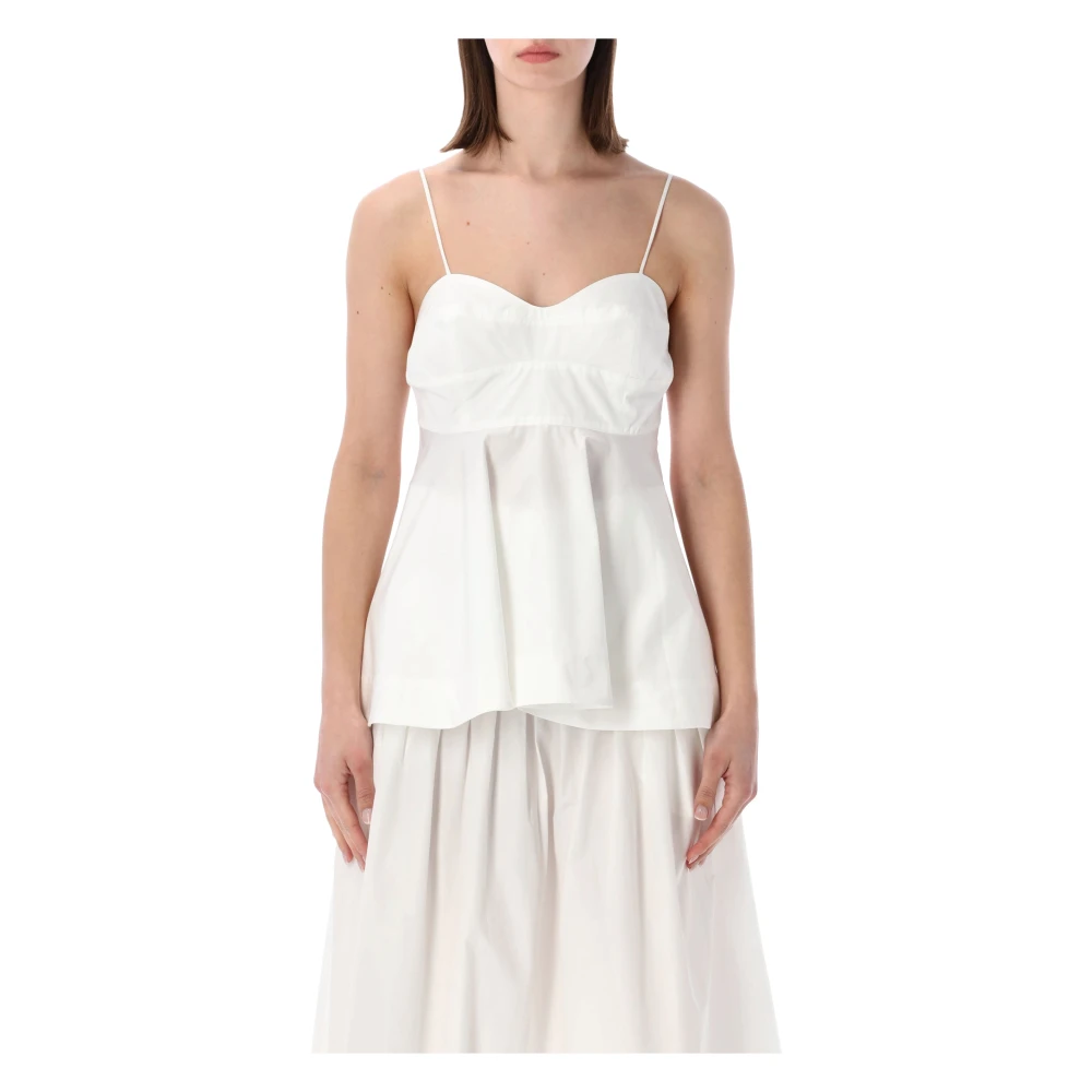 Róhe Women's White Sleeveless Tops, S, Bustier Top