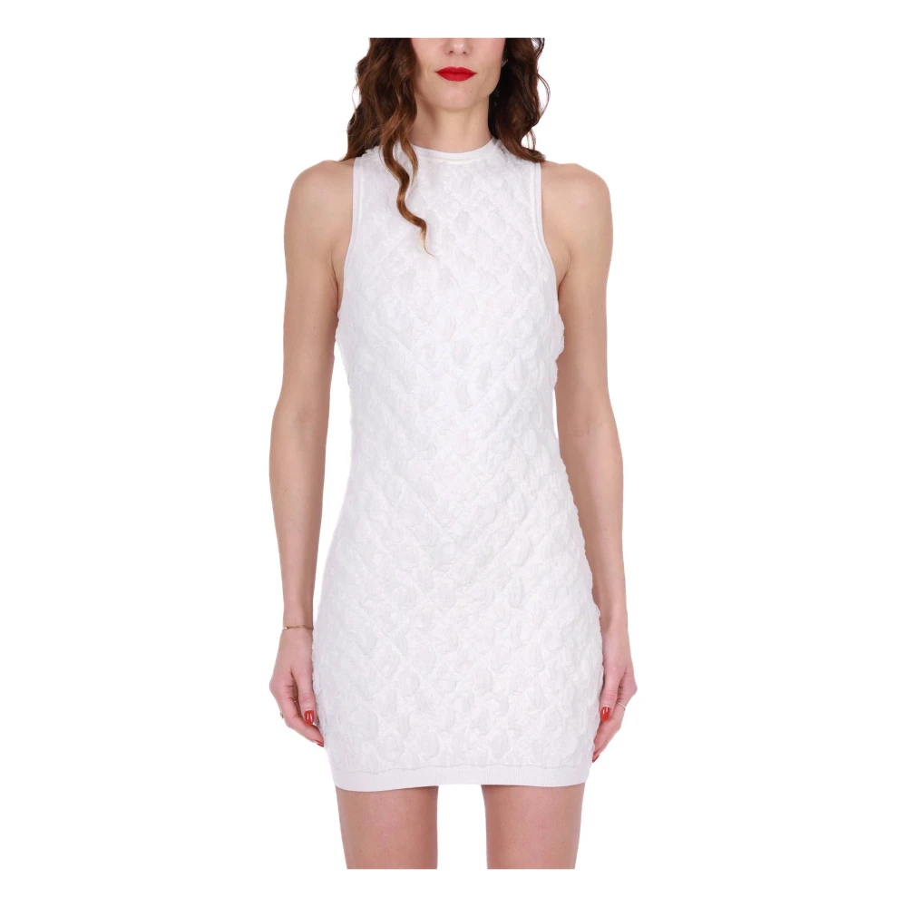 Elisabetta Franchi Gebreide Mouwloze Jurk Zwart White Dames