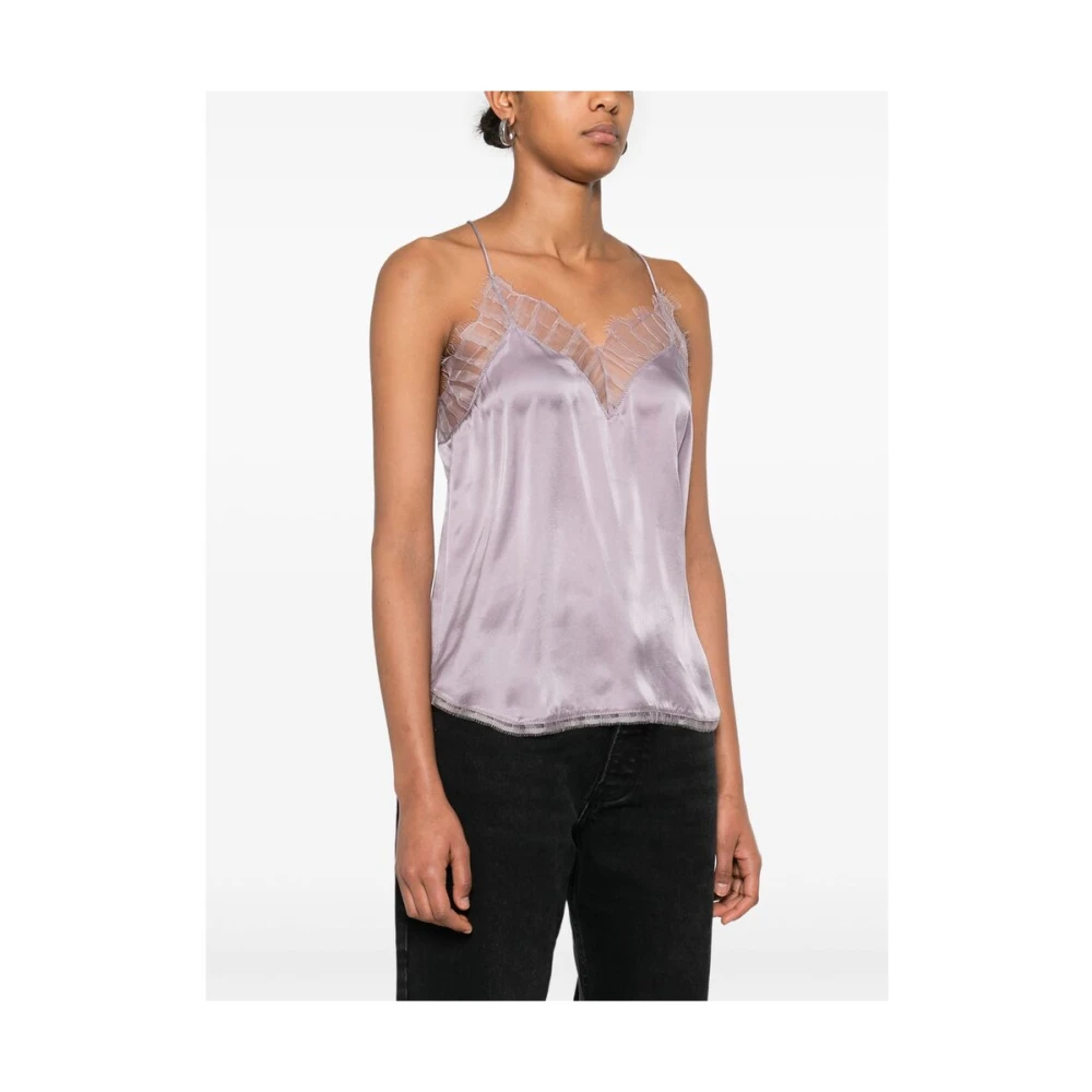 IRO Kant Trim V-Hals Camisole Top Purple Dames