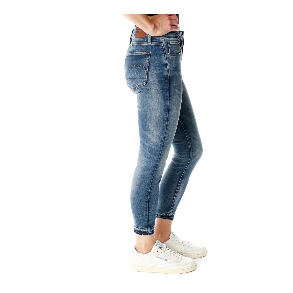 G-Star Mid Skinny Enkel Jeans met Distressed Details Blue Dames