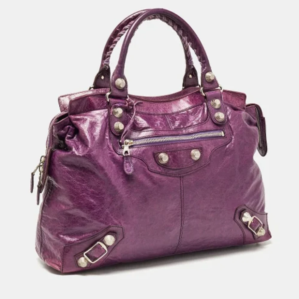 Balenciaga Vintage Pre-owned Leather totes Purple Dames