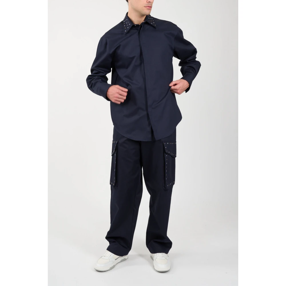 Msgm Cargo broek met studs Blue Heren