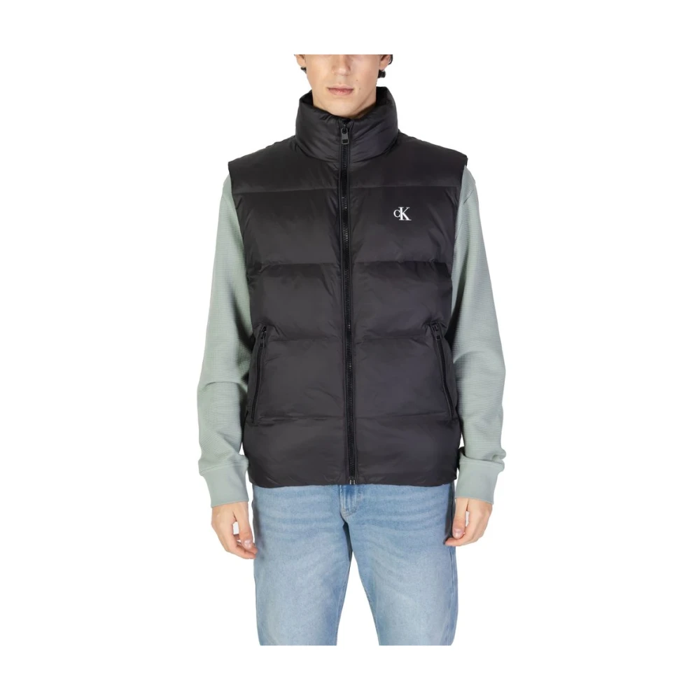 Calvin Klein Jeans Zwarte Polyamide Jas Herfst Winter Collectie Black Heren