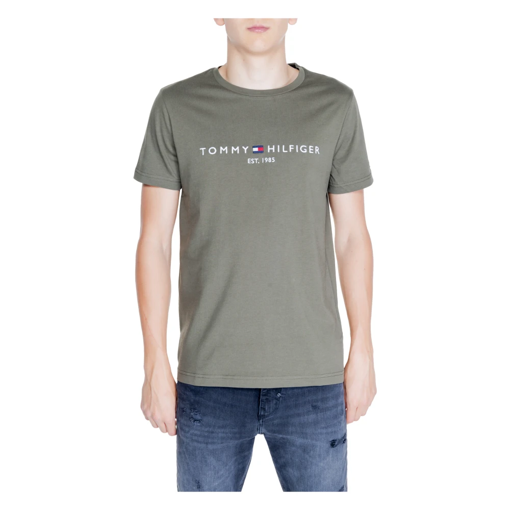 Tommy Hilfiger Logo Tee Heren Katoen Collectie Green Heren