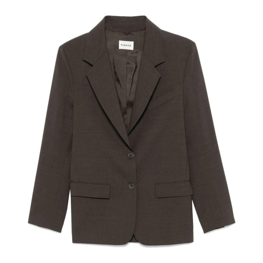 P.a.r.o.s.h. Bruine Wollen Blazer Jas Brown Dames