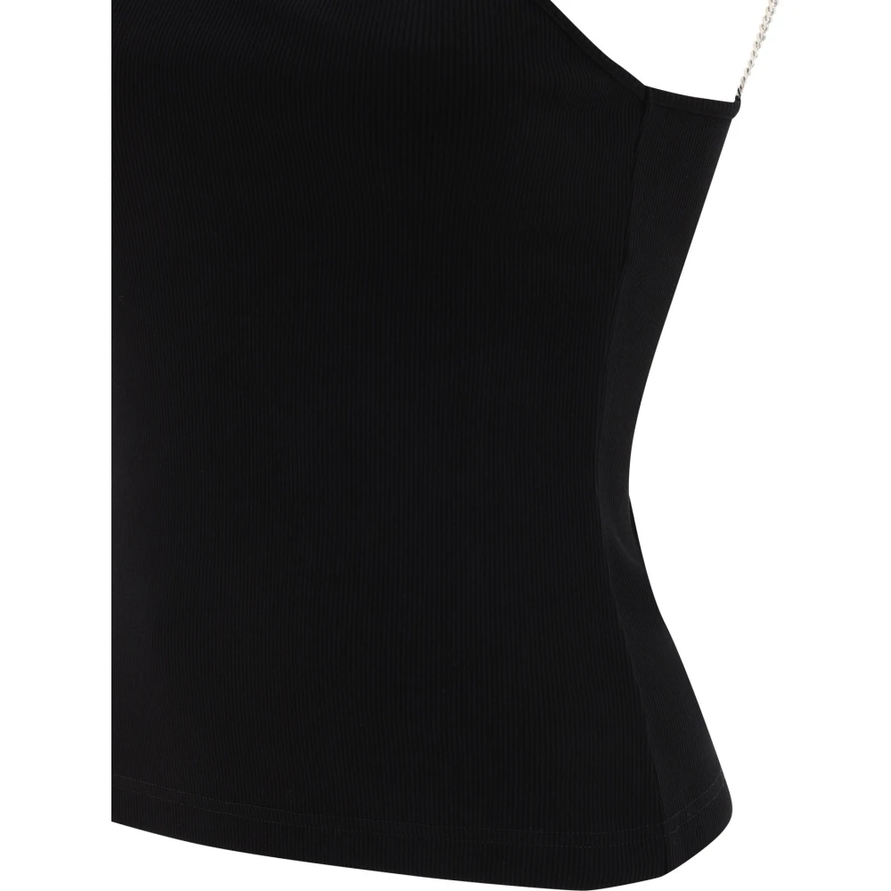 Givenchy Asymmetrische Katoenen Top met Kettingdetail Black Dames