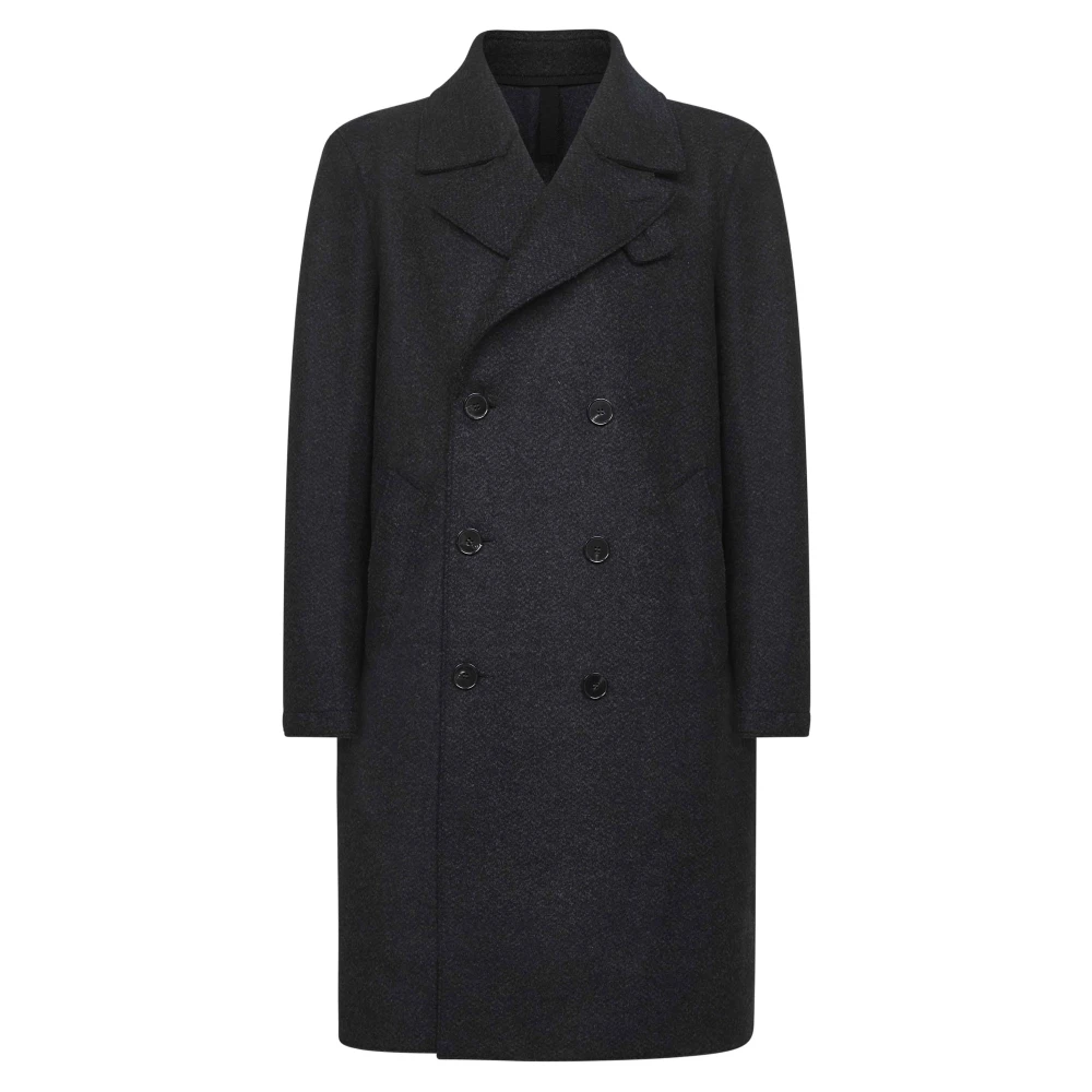 Harris Wharf London Men's Black Double-Breasted Coats, M, Stylish Coats Collection