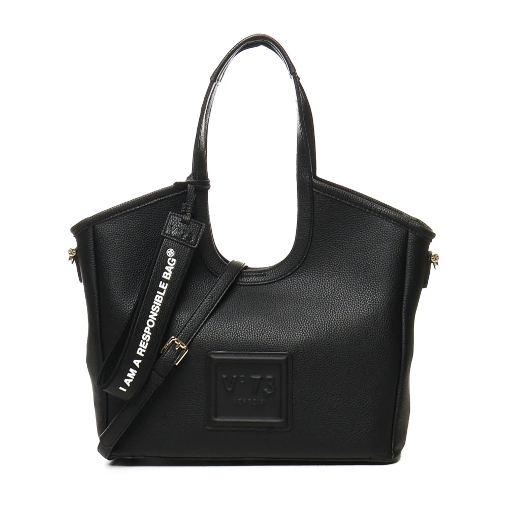 V73 Geëmbosseerd Logo Zwarte Schoudertas Black Dames