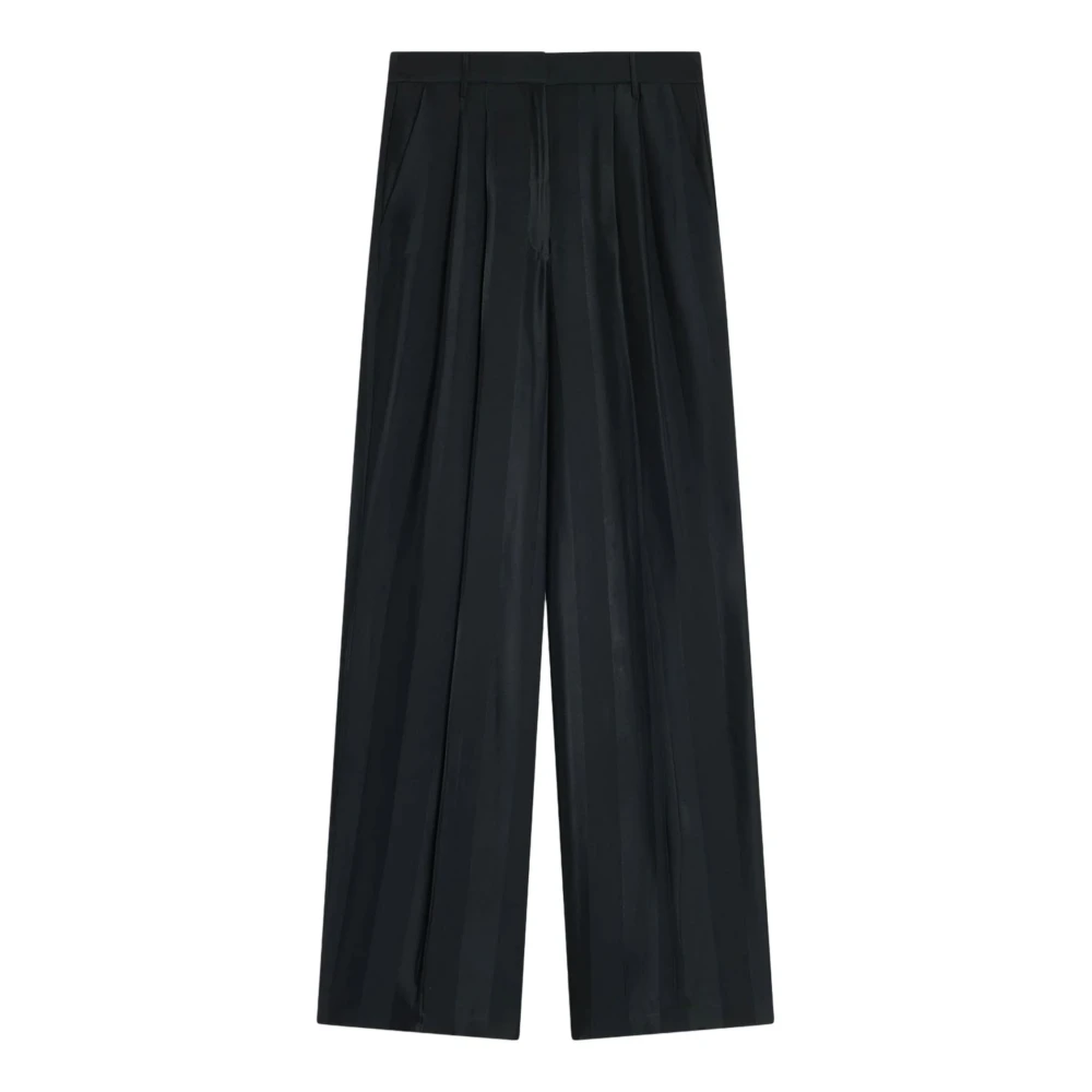 Semicouture Zwarte Palazzo Broek Franse Zakken Black Dames