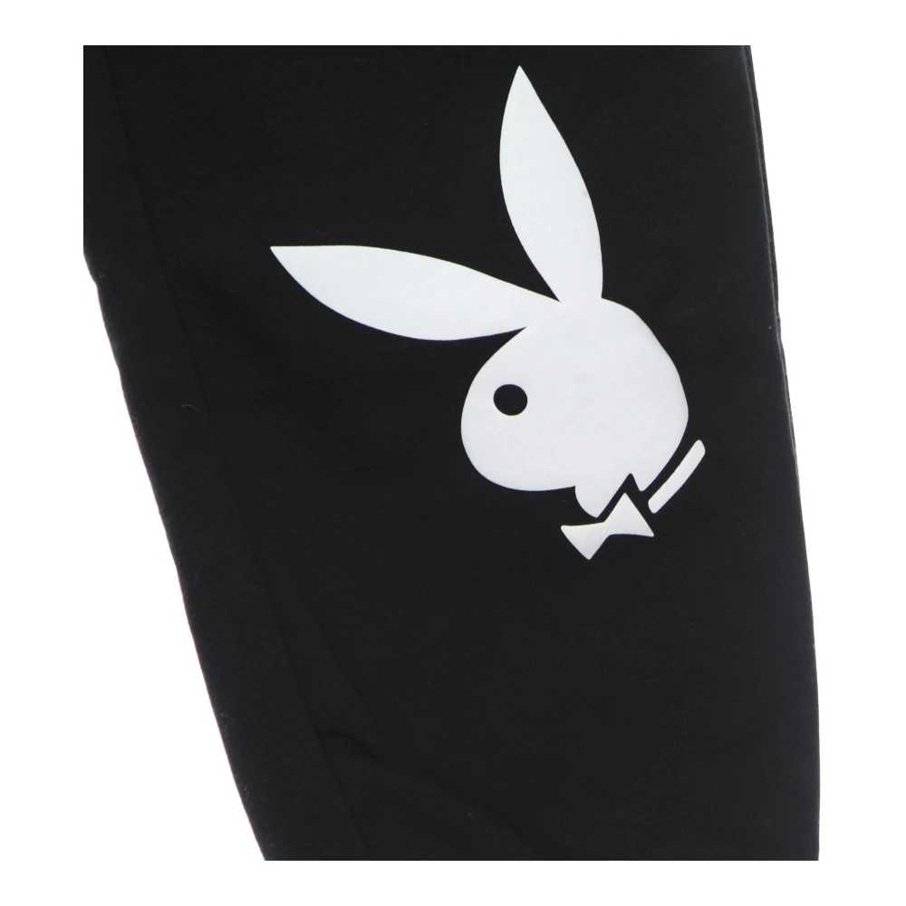 HUF Zwarte Playboy Konijn Hoofd Fleece Broek Black Heren