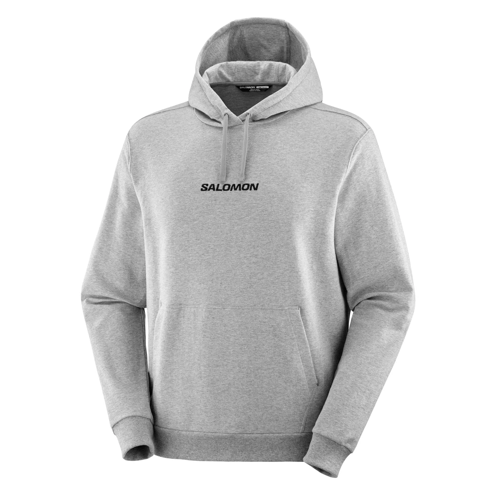 Salomon Logo Pull Over Hoody Gray Heren