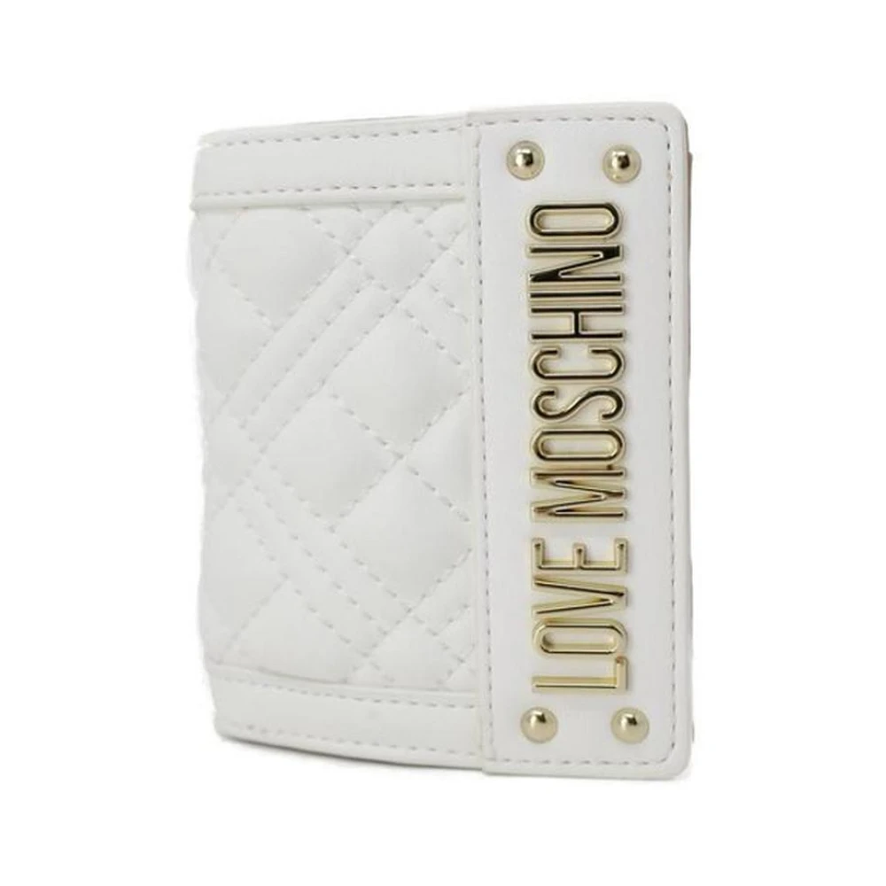 Love Moschino Kleine Polyurethaan Portemonnee Collectie Lente Zomer White Dames