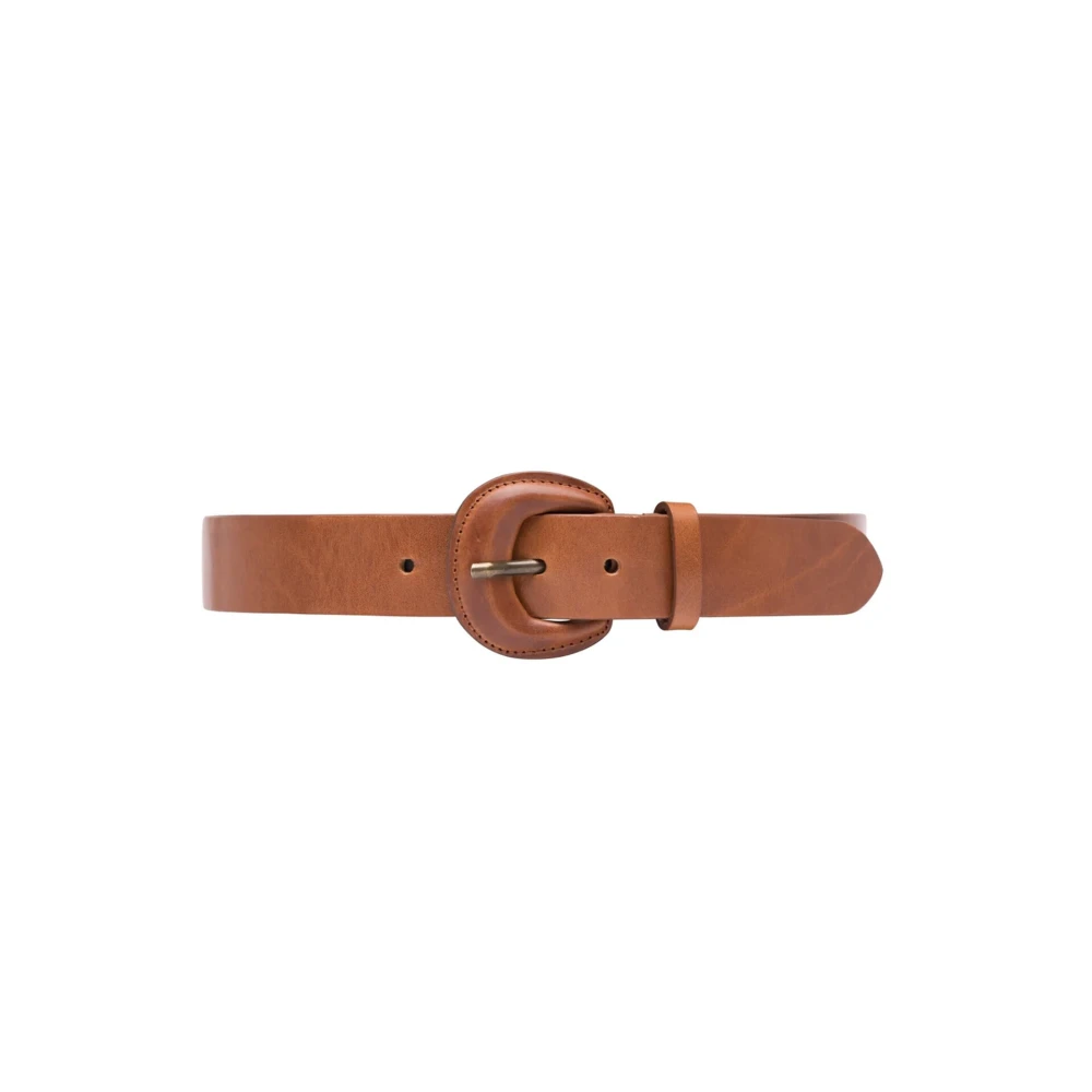 Depeche Eenvoudige Cognac Leren Riem Brown Dames