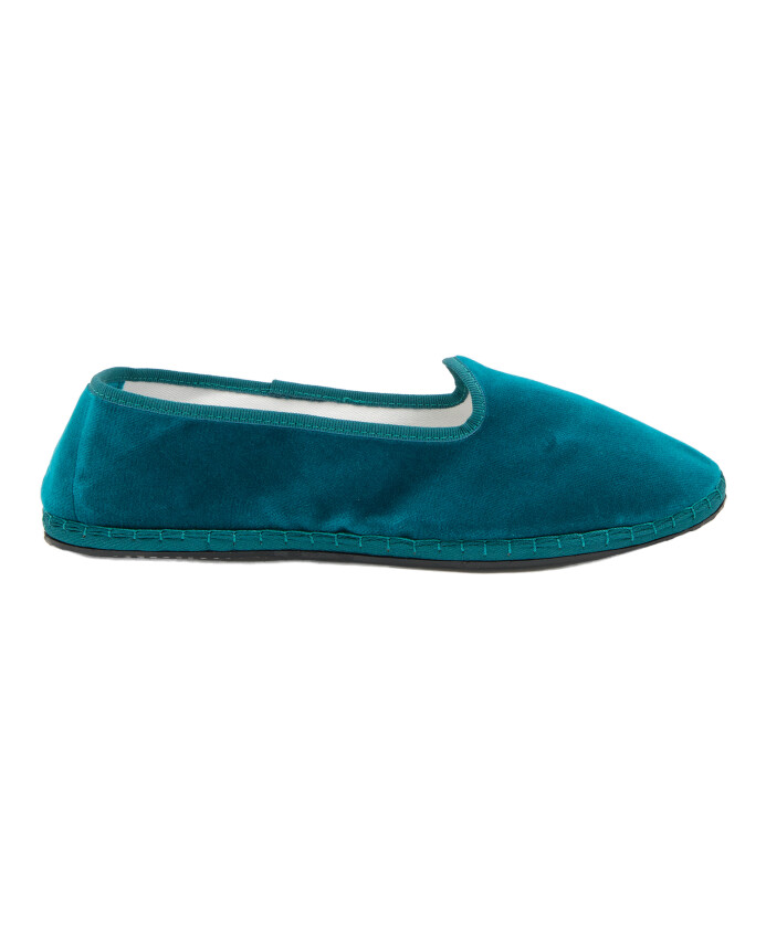 chaussures-unisexes-en-velours-vert-uni