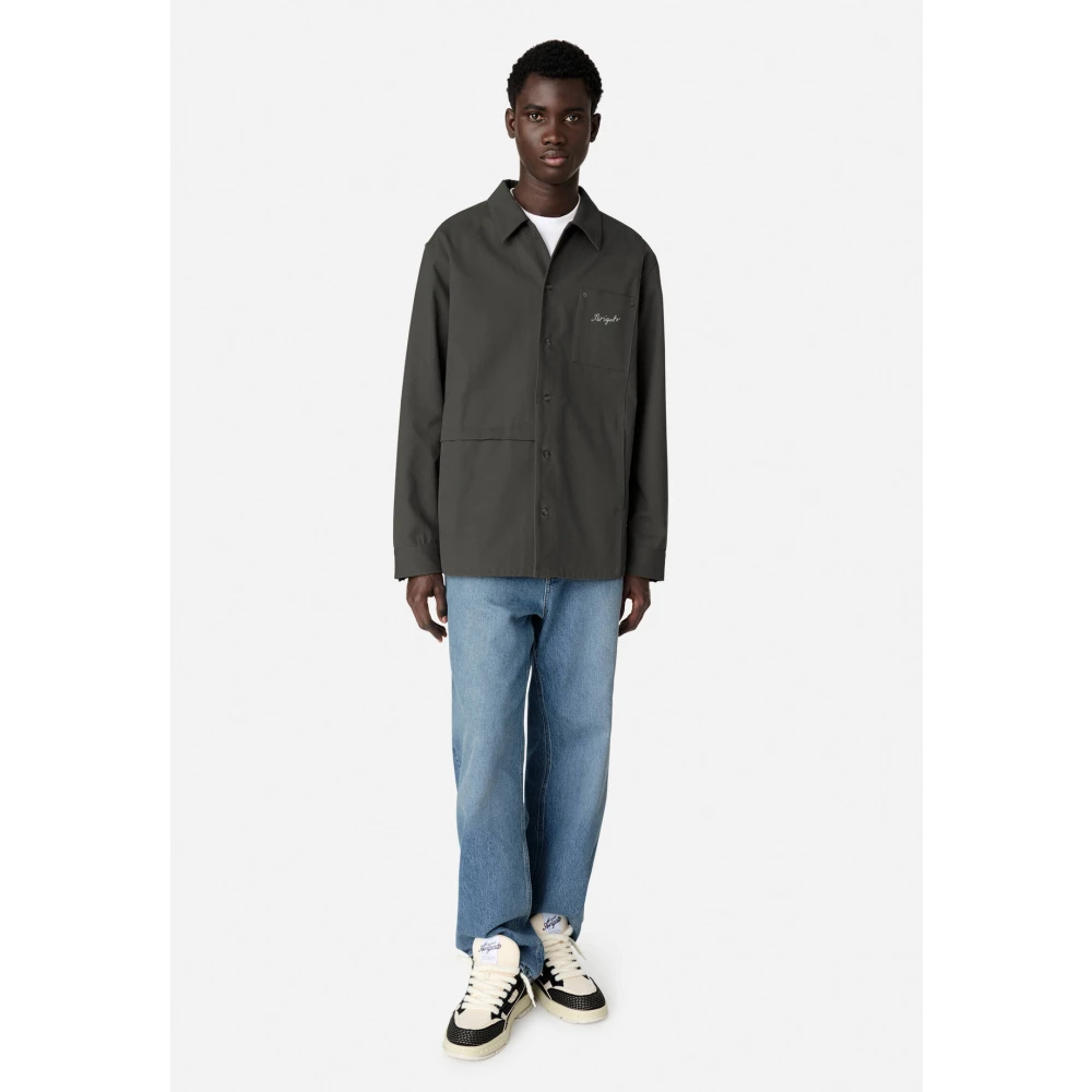 Axel Arigato Rowe Canvas Overshirt Gray Heren