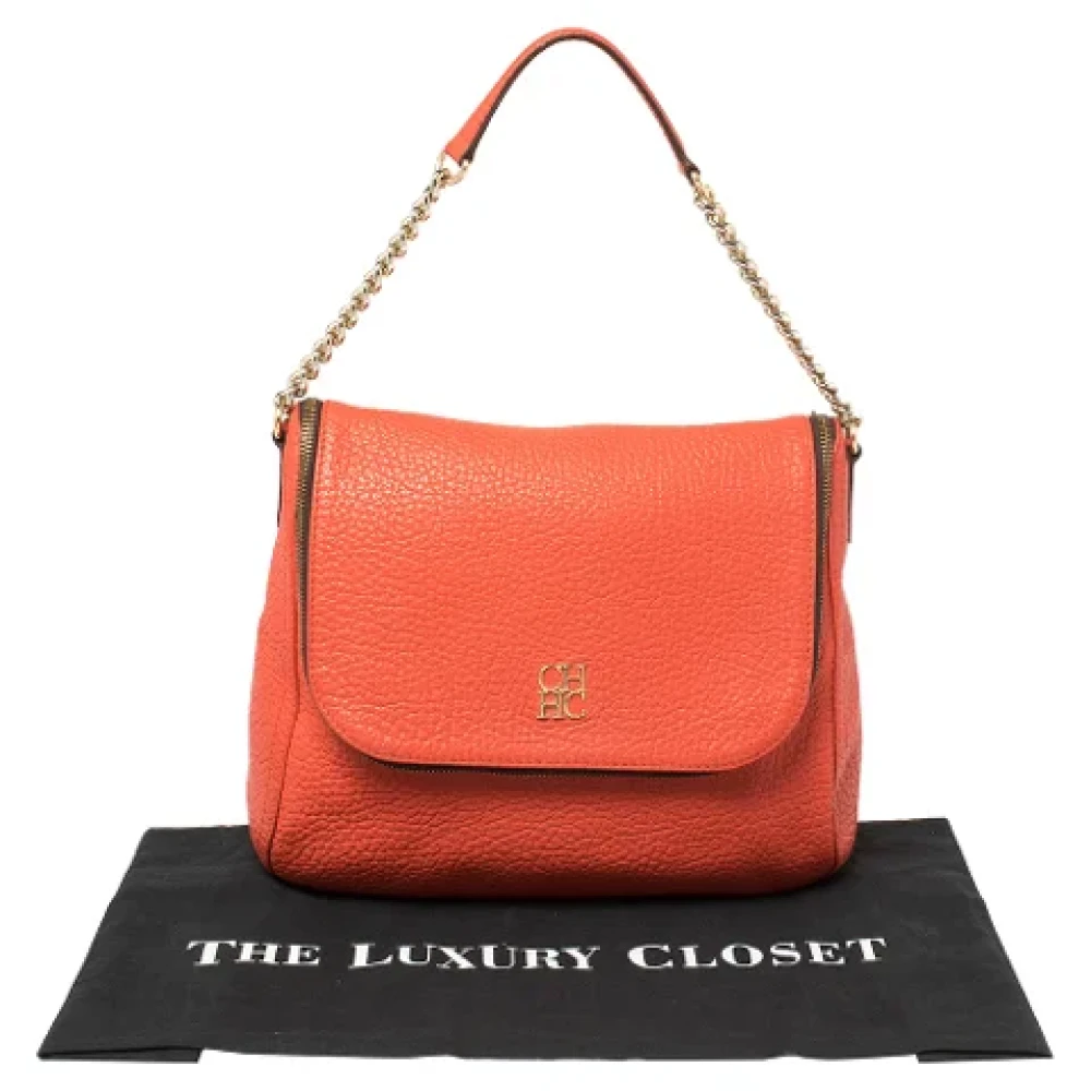 Carolina Herrera Pre-owned Leather handbags Orange Dames