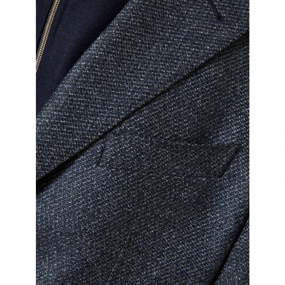 Corneliani Wollen Blend Jas Drop 7 Blue Heren