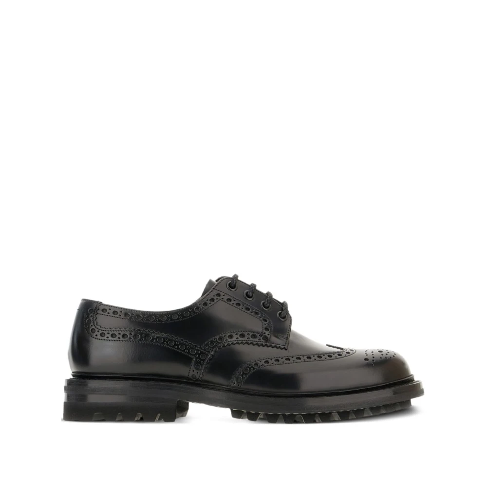 Church's Black Silk & Nylon Flat Shoes - Male - Laced Shoes - Black - 6 1/2 Uk - Shoes