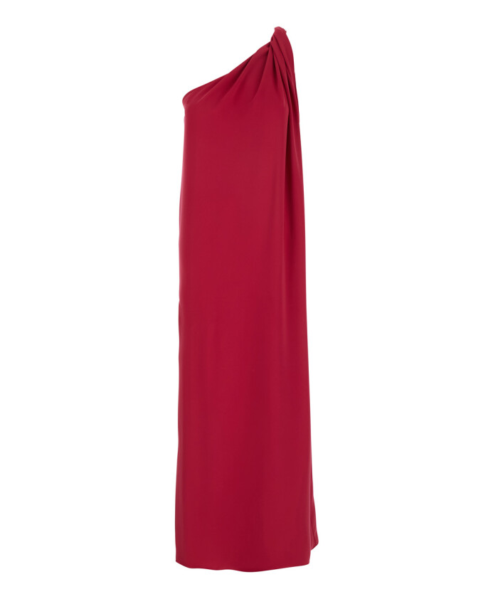 robe-longue-rouge-a-une-epaule-en-tissu-technique