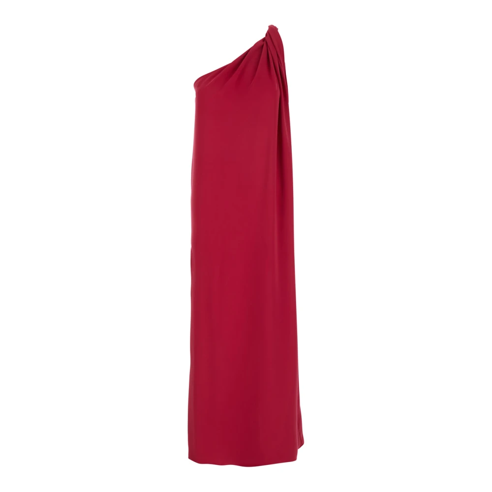 P.a.r.o.s.h. Rode One-Shoulder Lange Jurk van Tech Stof Red Dames