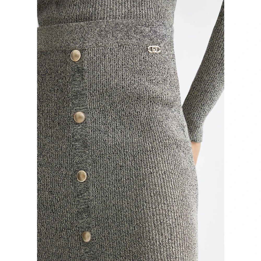 Liu Jo Glinsterende Gebreide Rok Gray Dames