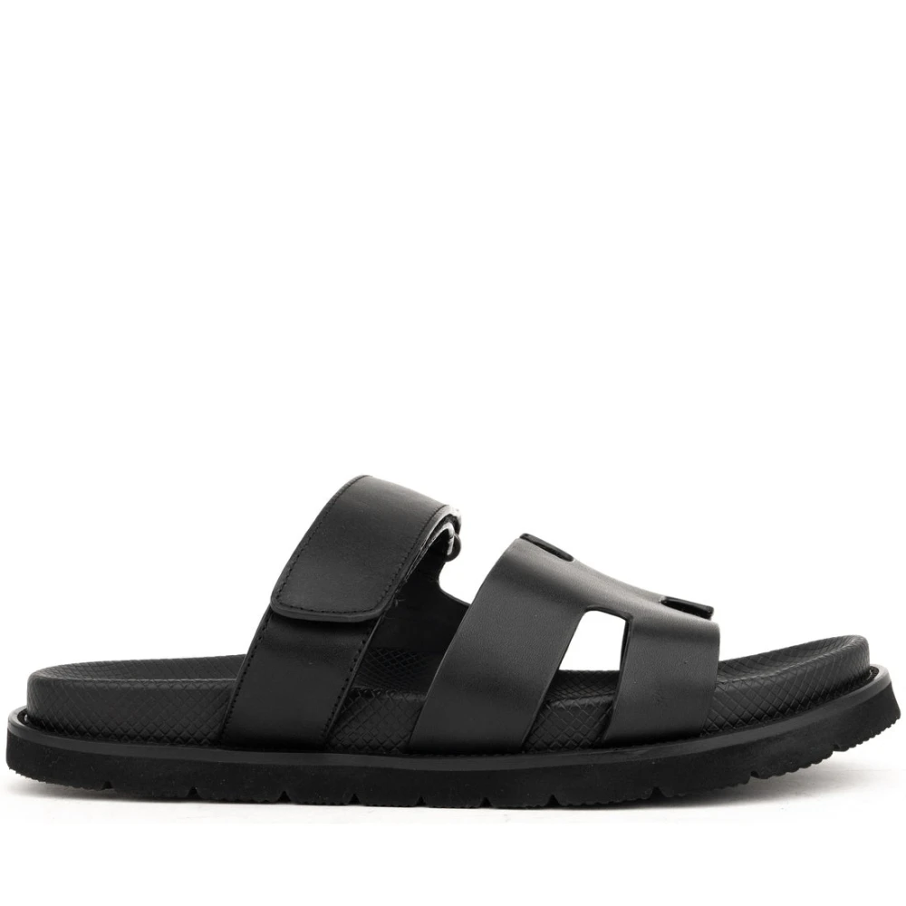 Sergio Moretti Men's Black Sliders, 8 Uk, Casual Open Slippers