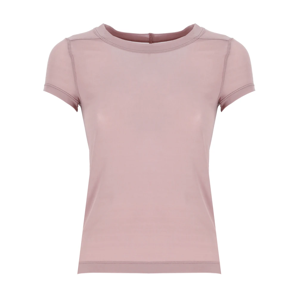 Rick Owens Roze Katoenen T-shirt met Ronde Hals Pink Dames