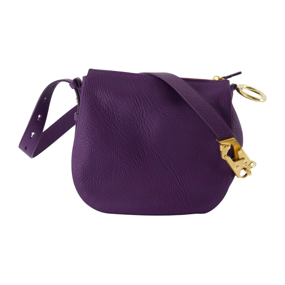 Burberry Gestructureerde leren paardentas Purple Dames