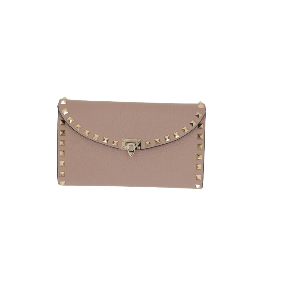 Valentino Garavani Studded Kettingportemonnee in Blush Brown Dames