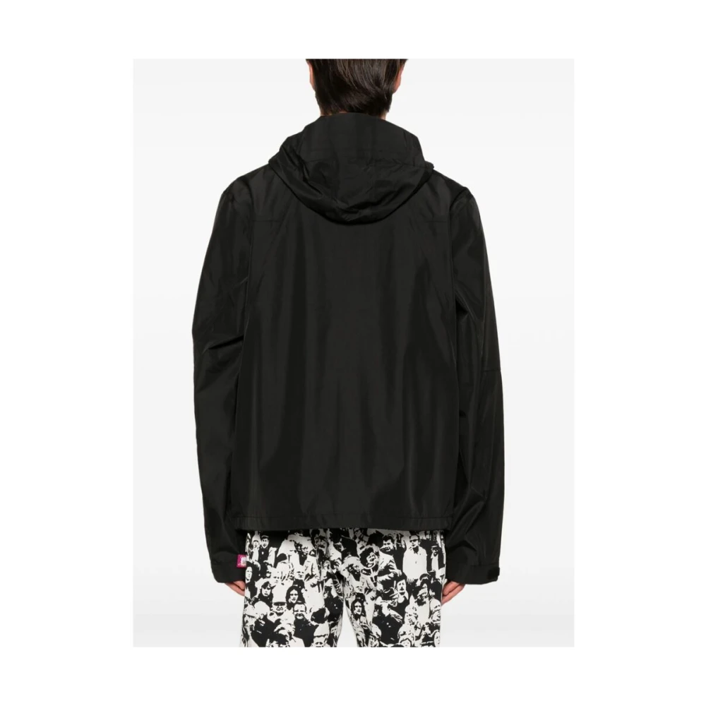 Daily Paper Zwarte Waterdichte Shell Jas met Capuchon Black Heren