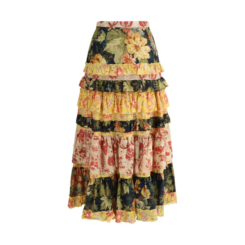 Valentino Bloemen Ruche Rok Multicolor Dames