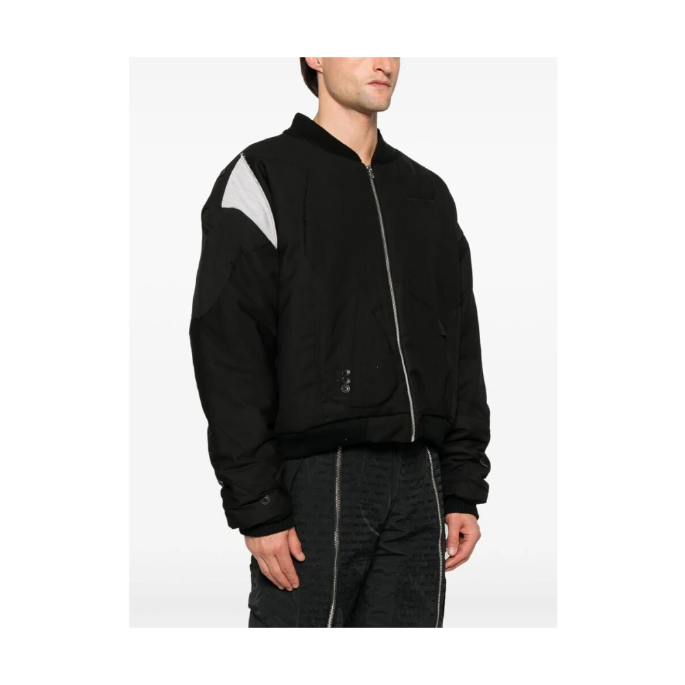 Who Decides War Zwarte Gewatteerde Patchwork Jas Black Heren